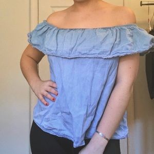 Off the shoulder Blue Top